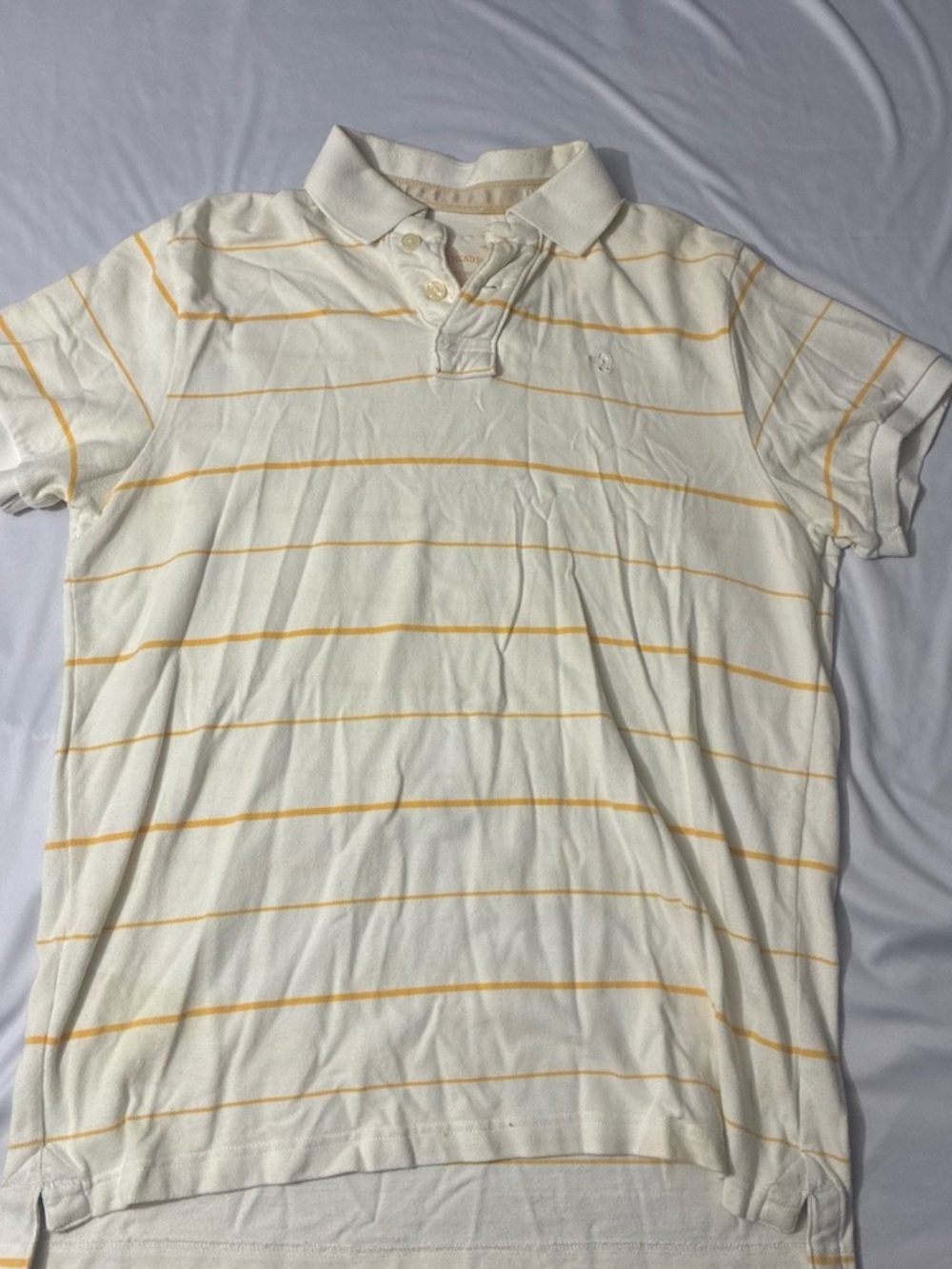Duck Head Cream Polo with Yellow Stripe Detail